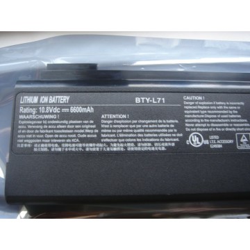 Battery For MSI BTY-L71 - 6.6A (Please note Spec. of original item )